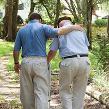 2 men walking